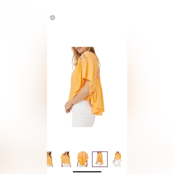 Free People | Yellow Boxy Tie Front Blouse
Size Medium - Picture 8 of 8